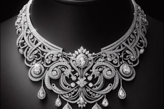 create 3d diamond necklace design, custom bling, 3d nameplate pendant,retouching