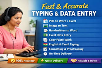 provide fast and accurate typing and data entry services