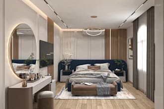 modernize master bedroom, interior render,furniture layout,walk in closet design