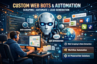 build custom web bot for automation custom bot scraping data task python bot