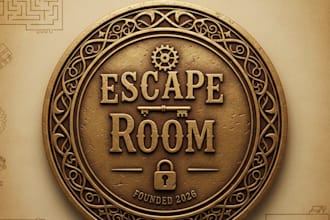 design a mysterious vintage escape room logo
