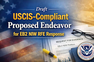 draft rfe response proposed endeavor for eb2 niw uscis compliant