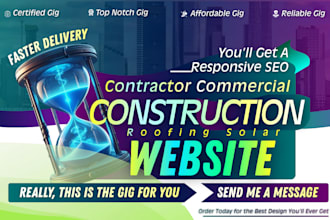 design commercial roofing SEO construction solar wordpress contractor website