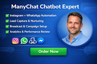 build a manychat chatbot for instagram and whatsapp business