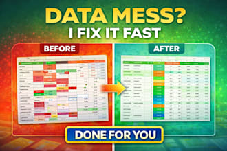 fix messy excel or google sheets data, errors, duplicates, formatting