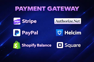 integrate payment gateway such as paypal, stripe, square