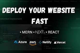 deploy your mern or nextjs website on azure, AWS, netlify, or vercel