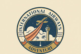 design a classic vintage airport logo for your brand
