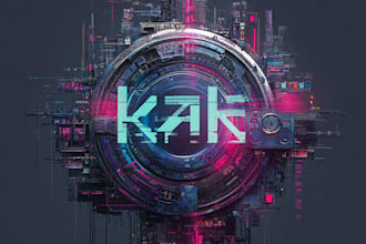 create a design futuristic cyberpunk logo or typography