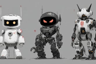 draw robot characters for you