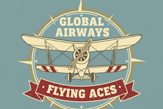 design a classic vintage flying logo for your brand