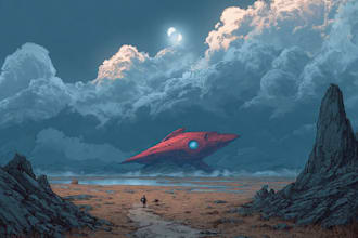 create epic sci fi illustrations and futuristic artwork