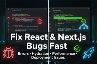 fix react or nextjs bugs, errors, and performance issues fast
