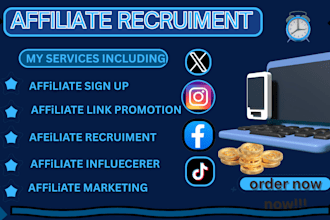recruit affiliates handle affiliate sign up and link promotion