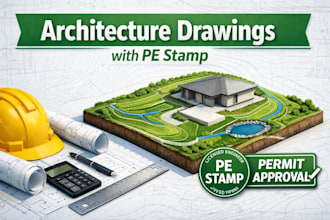 provide architecture drawing with pe stamp for site grading plans