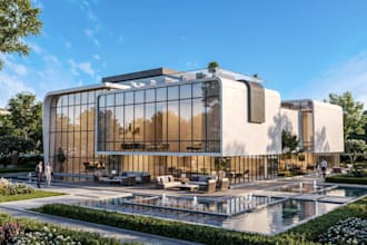 do 3d exterior design, interior design, 3d rendering for house and commercial