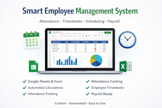 create attendance tracker,budget speadsheets,google sheets employee timesheets