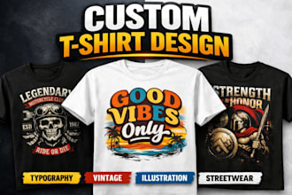 design modern t shirt illustration and typography