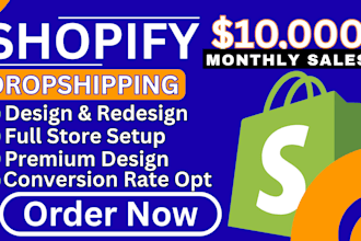 shopify store design, shopify store redesign, dropshipping store design page