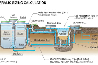 calculate hydraulic sizing for your septic tank and seepage bed, and leach field