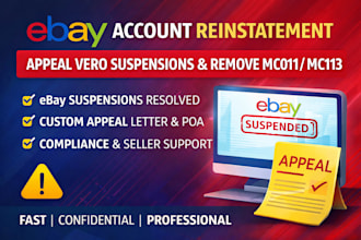 do ebay appeal vero suspension, ebay account reinstatement remove mc011 mc113