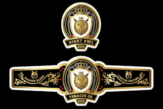 redesign premium cigar band, labels, box logo design