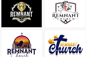 do creative modern church logo design and brand identity