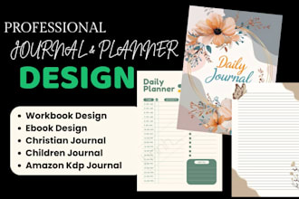 design journal, workbook, planner, fillable pdf ebook design, children journal