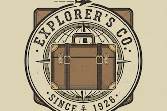 design a timeless vintage suitcase logo for your brand