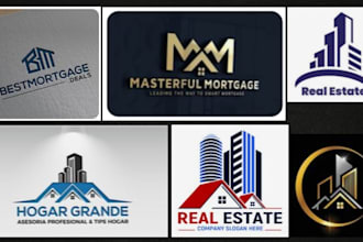 design mortgage logo construction property real estate realtor roofing flyer