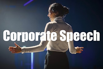 write a professional and persuasive speech for your company