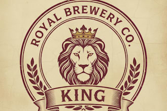 design a powerful vintage king logo for your brand