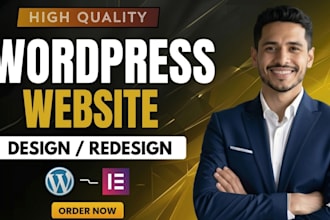 design responsive wordpress website with elementor pro expert seo friendly