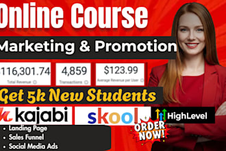be your kajabi, ghl and skool expert for online course promotion and marketing