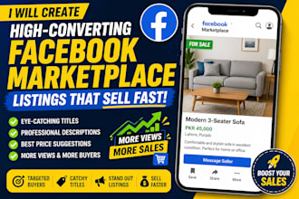 write catchy titles and suggest best prices for facebook marketplace items