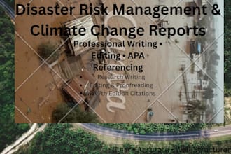 write and edit disaster risk management and climate change reports