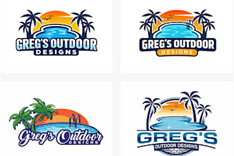 create unique pool logo design with copyright