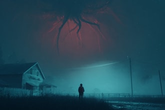 draw sci fi horror and fantasy scene concept illustration