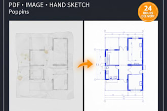 convert pdf image or sketch to scaled autocad dwg drawing