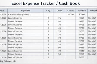 create professional excel dashboards and expense trackers