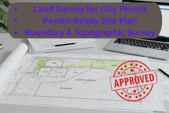 provide a licensed land surveyor stamped survey for permit and property approval