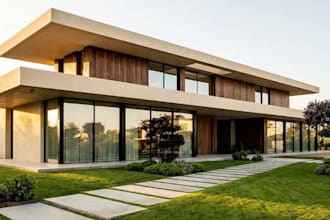 turn 2d to 3d external render, uk modular container home, model house interior