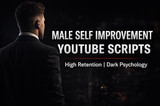 write high retention male self improvement youtube scripts