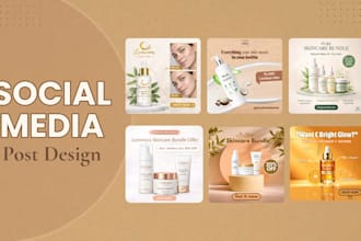 design creative social media posts for skincare and beauty brands