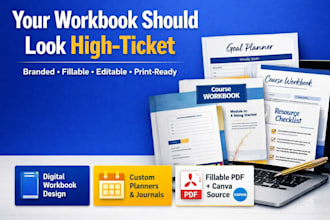 design digital workbook journal,custom calendar and planners book formatting