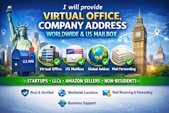 provide virtual office, company address worldwide, and US mailbox