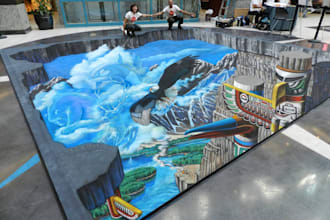 design 3d anamorphic and floor optical illusions for walls, murals, carpets