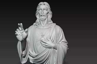 sculpt 3d christian or classical statues,3d printable figure,religious sculpture