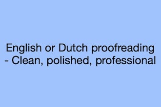 proofread and edit your english or dutch text on grammar