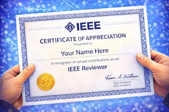 provide genuine peer reviewed ieee certificate for eb1 success